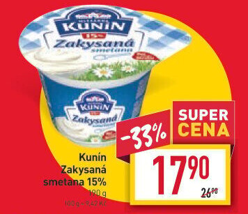 Zakysaná smetana Kunín 15%