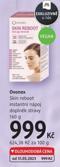 Doplněk stravy instantní nápoj Skin Reboot Ovonex