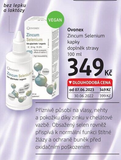 Doplněk stravy kapky Zincum Selenium Ovonex