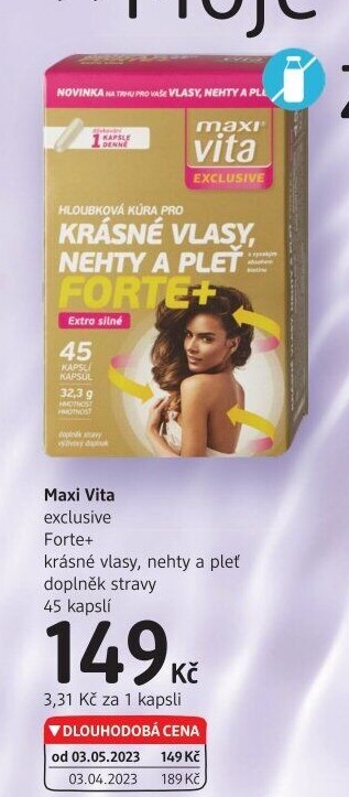 Doplněk stravy Krásné vlasy, nehty a pleť Forte + Exclusive MaxiVita