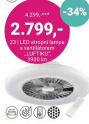 LED STROPNÍ LAMPA S VENTILÁTOREM „LUFTIKU“