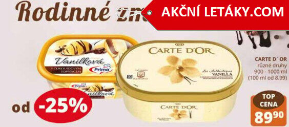 Zmrzlina ve vaničce Carte D'