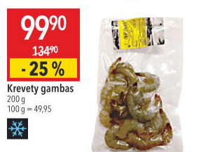 Krevety Gambas mražené loupané