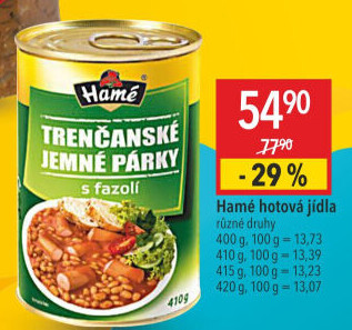 Párky trenčanské Hamé - konzerva