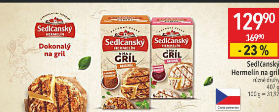 Sýr Hermelín na gril Sedlčanský