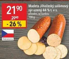 Sýr uzený salámový Jihočeský Madeta