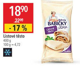 Těsto listové mražené Dobroty babičky Kláry