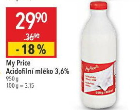 Acidofilní mléko My Price