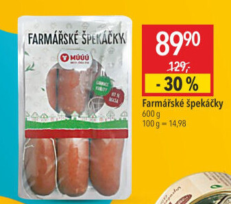 Farmářské špekáčky Maso uzeniny Písek