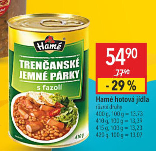 Párky trenčanské Hamé - konzerva