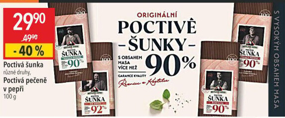 Šunka od kosti poctivá nejvyšší jakosti Kostelecké uzeniny