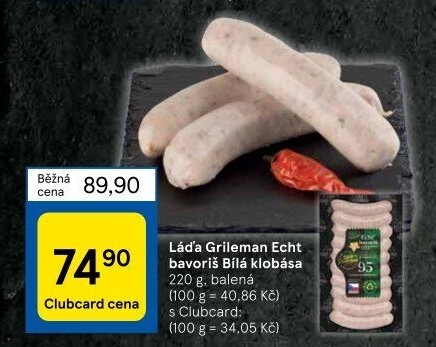 Klobásy Echt Bavoriš Láďa Grileman Kostelecké uzeniny