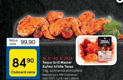 Kuřecí křídla Texas Grill Master Tesco