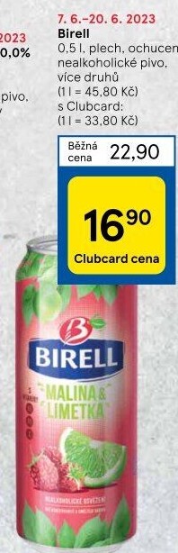 Nealkoholické pivo ochucené Birell