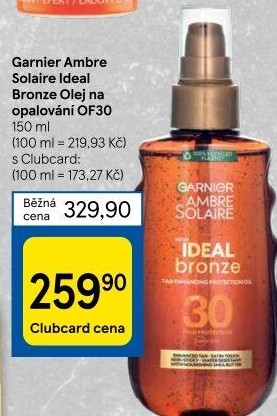 Olej na opalování ve spreji OF 30 Ideal Bronze Ambre Solaire Garnier