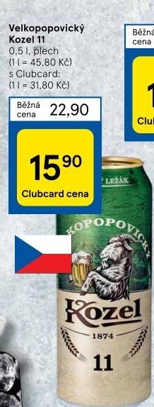 Pivo ležák 11° Velkopopovický Kozel