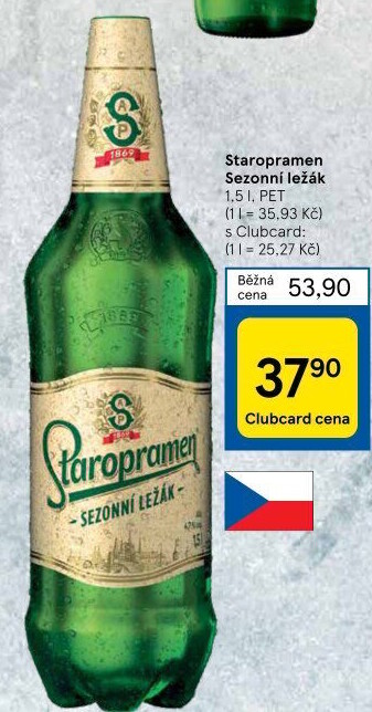 Pivo světlý sezonní ležák Staropramen