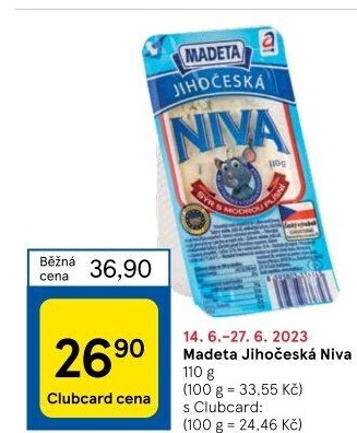Sýr Niva Jihočeská 50% Madeta