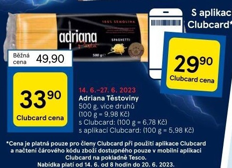 Těstoviny semolinové Adriana
