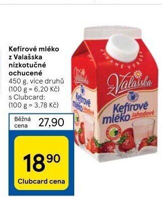 Kefírové mléko ochucené Mlékárna Valašské Meziříčí