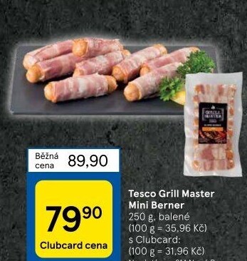 Miniberner se slaninou Grill Master Tesco
