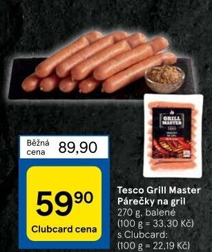 Párečky na gril Grill Master Tesco