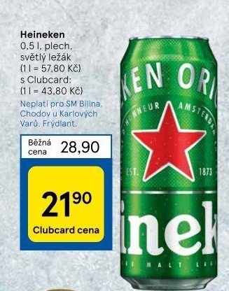 Pivo světlý ležák Heineken