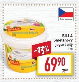 Bílý jogurt smetanový Billa