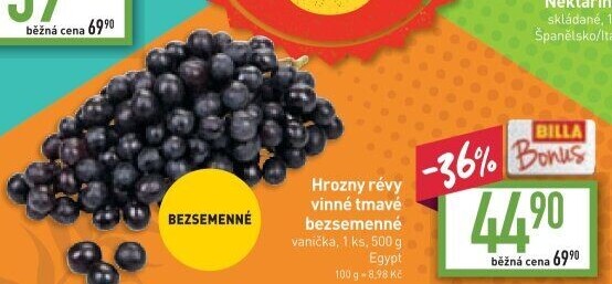 Hrozny tmavé bezsemenné