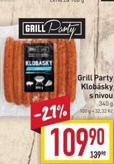 Klobása s nivou Grill Party