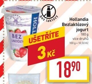 Ochucený jogurt krémový bez laktózy Hollandia