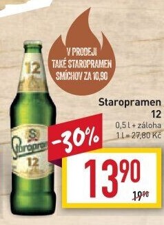 Pivo světlý ležák 12° Staropramen