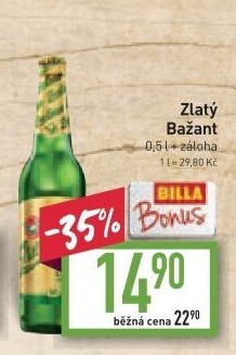 Pivo Zlatý Bažant