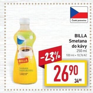 Smetana do kávy Billa