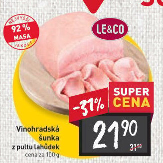 Šunka vinohradská nejvyšší jakosti LE&amp
