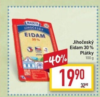 Sýr Eidam Jihočeský 30% Madeta