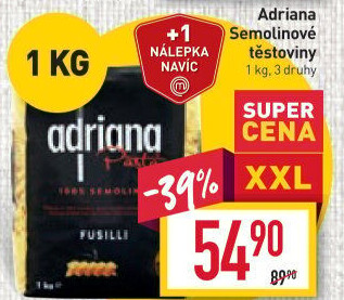 Těstoviny semolinové Adriana
