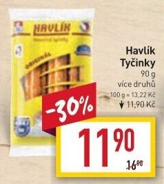 Tyčinky trvanlivé se sýrem a solí Havlík