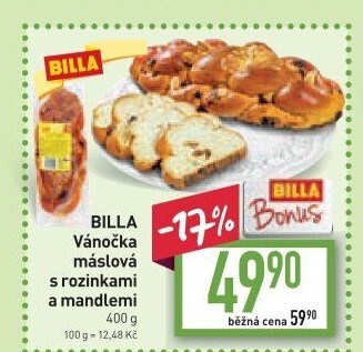 Vánočka máslová Billa