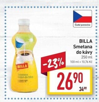 Smetana do kávy Billa