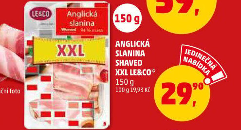 Anglická slanina shaved LE&amp