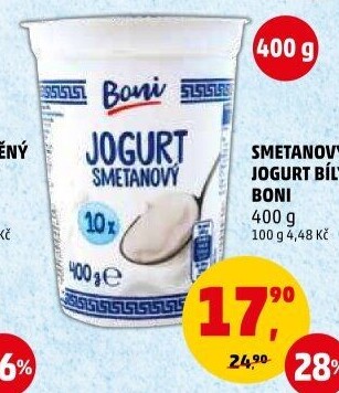 Bílý jogurt smetanový Boni