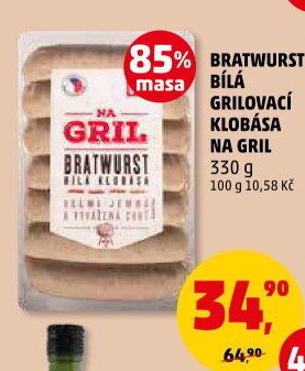 Klobása bílá grilovací bratwurst Na gril Penny