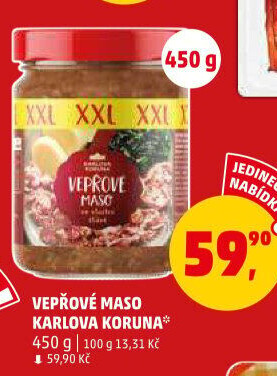 Maso vepřové ve sklenici Karlova Koruna