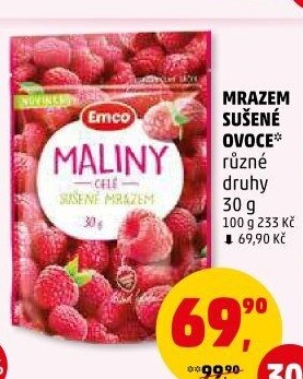 Mrazem sušené maliny Emco