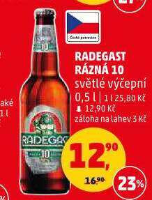 Pivo světlé výčepní Rázná 10° Radegast