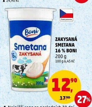Smetana zakysaná Boni 16%