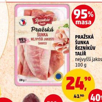 Šunka pražská nejvyšší jakosti Řezníkův talíř