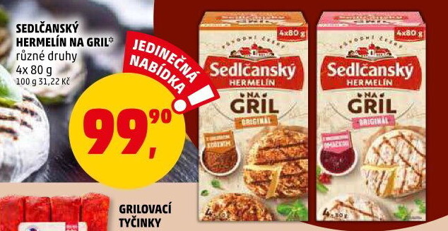Sýr Hermelín na gril Sedlčanský