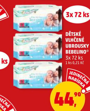 Vlhčené ubrousky dětské Bebelino